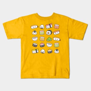 Happy kawaii sushi pattern Kids T-Shirt